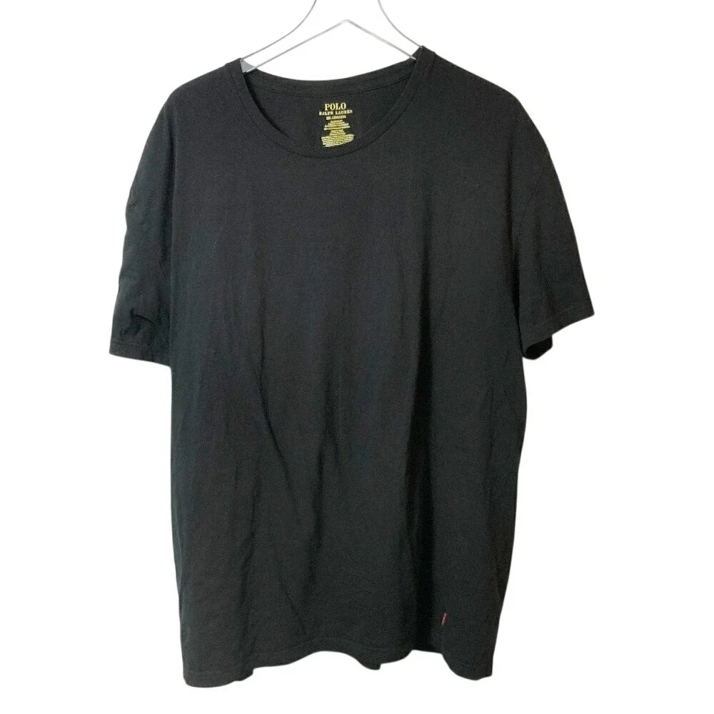 Polo Ralph Lauren Classic Fit Men's Black T-Shirt‎ Bottom Red Pony Logo Size 2XL